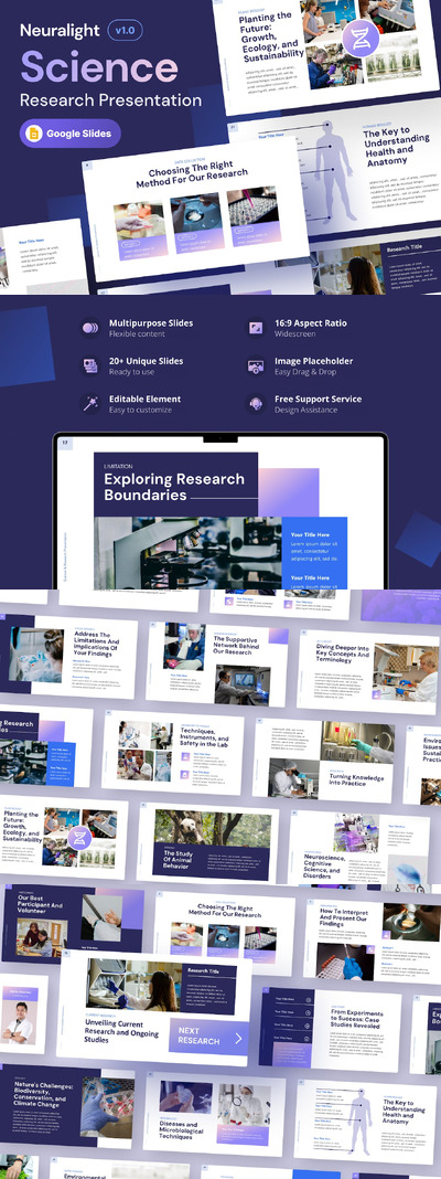 科学谷歌幻灯片模板 PPT模版 (PPTX)