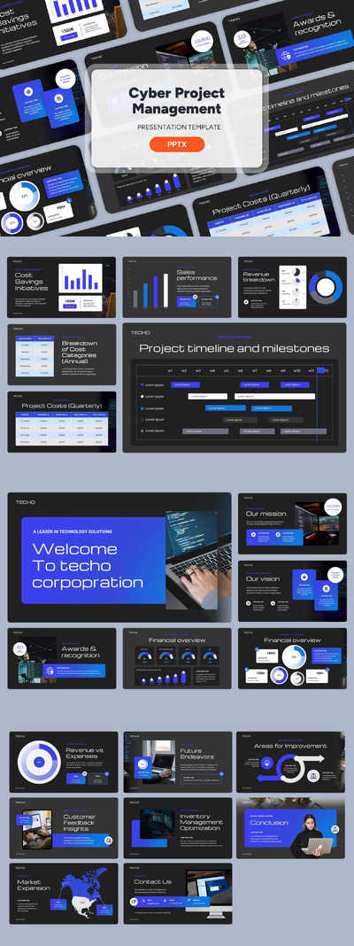 网络项目管理  PPT模版 (PPTX)