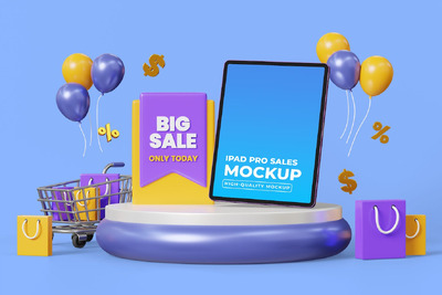 Ipad样机销售场景 (PSD)