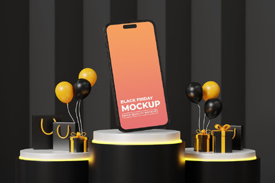 手机黑色星期五移动样机 (PSD)