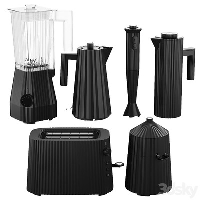 Alessi Plisse热水壶 榨汁机 搅拌机 烤面包机等厨房电器组合3D模型（FBX,MAX）