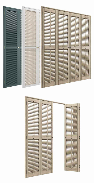 百叶窗款式的衣柜门系列3D模型（FBX,MAX）