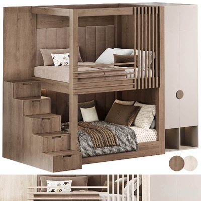 儿童双层床3D模型（OBJ,MAX）