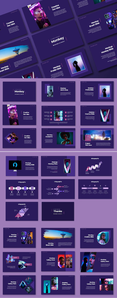 猴子元宇宙未来派PPT模版 (PPT)