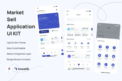 投资市场销售iOS应用 App UI Kit (FIG)