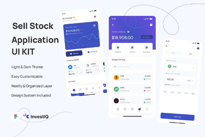 投资出售股票iOS应用 App UI Kit (FIG)