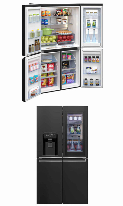 摆满食物的LG GF-D706MBL冰箱3D模型（FBX,MAX）