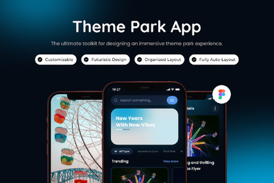 主题公园移动应用 App UI Kit (FIG)