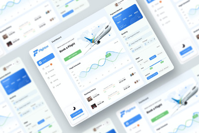 航班预订仪表板 UI 套件 UI Figma (FIG)