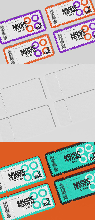 门票设计样机 (PSD)