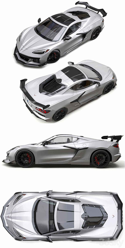 2023款雪佛兰科尔维特Chevrolet Corvette Z06跑车3D模型（OBJ,FBX,MAX）