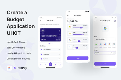 财务 创建预算 iOS 应用 App UI Kit (FIG)