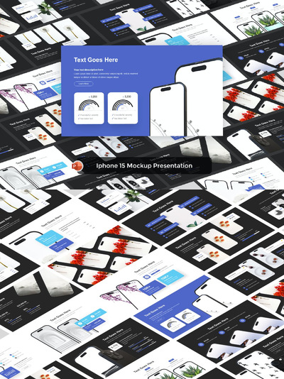 手机样机演示PPT模版 (PPTX)