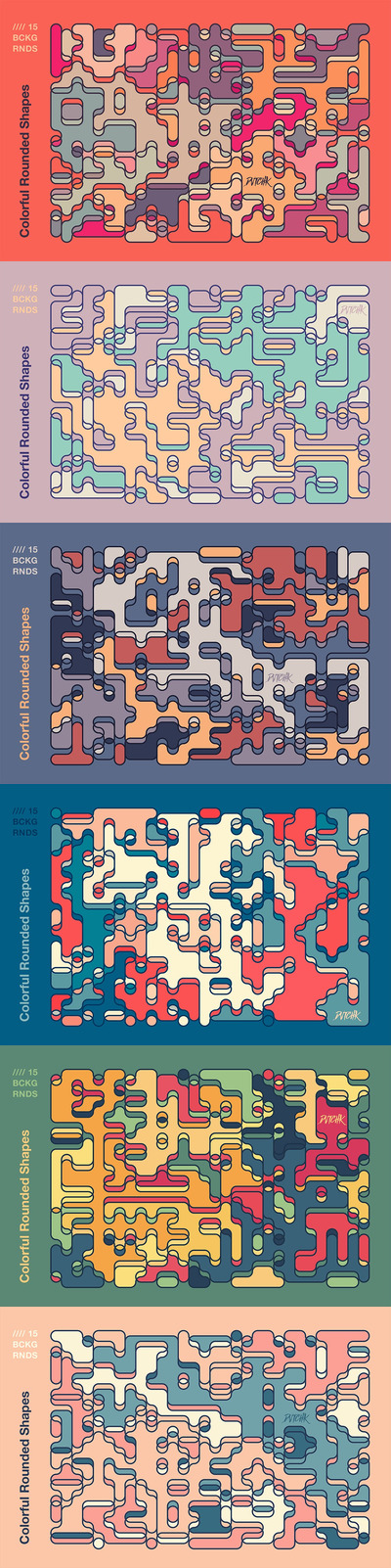彩色圆形抽象几何背景 (JPG,PSD)