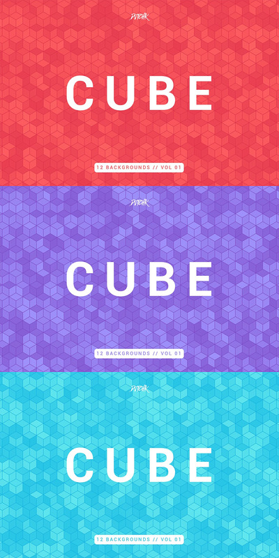 立方体|多彩马赛克背景|卷。 01 (JPG)