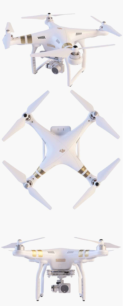 大疆DJI Phantom 3 Professional无人机3D模型（FBX,MAX）