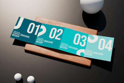 双折小册子样机 (PSD,PNG)