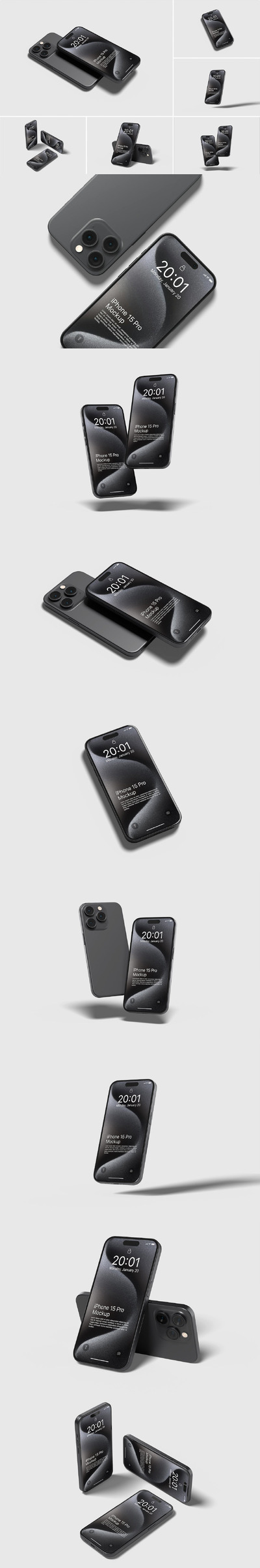 智能手机 15 Pro 样机 (PSD,PDF)