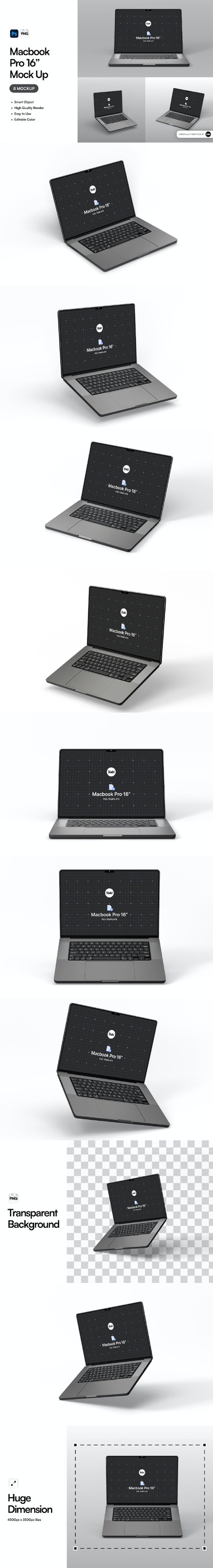 Macbook Pro 16 样机 (PSD,PNG,JPG)