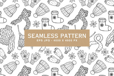 与冬天的衣服的图案 (EPS,JPG)