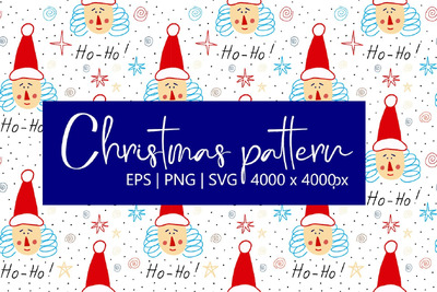 与圣诞老人的节日图案 (EPS,JPG,PNG,SVG)