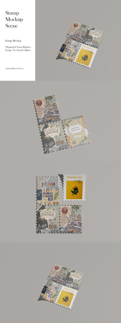 邮票样机场景 (PDF,PSD)