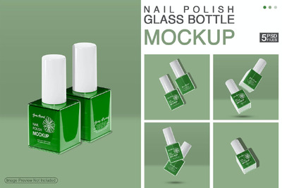 指甲油玻璃瓶-样机 (JPG,PSD)