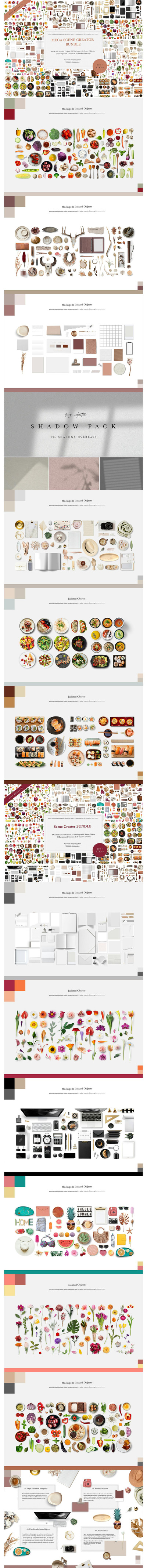 🔴时尚高端少见稀有的巨型场景创作者捆绑样机mockups大集合-PNG,PSD