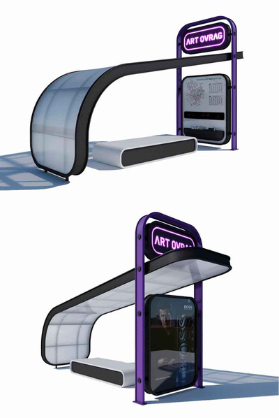 巴士站 公交车站台3D模型（FBX,MAX）