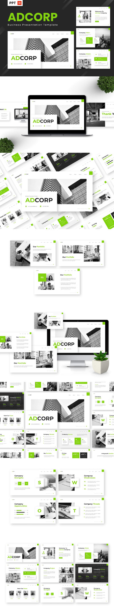 商业战略PPT模版 (PPTX)