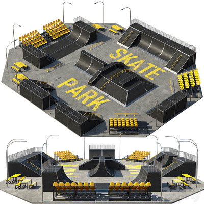 滑板公园3D模型（OBJ,FBX,MAX）
