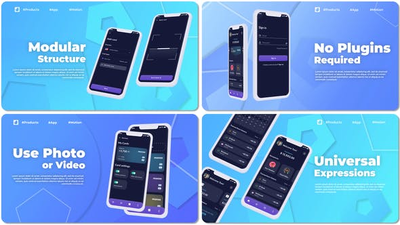 简约的APP促销 AE视频动态模版 (AEP)