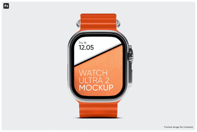 观看 Ultra 2 前置屏幕模型样机 (PSD)