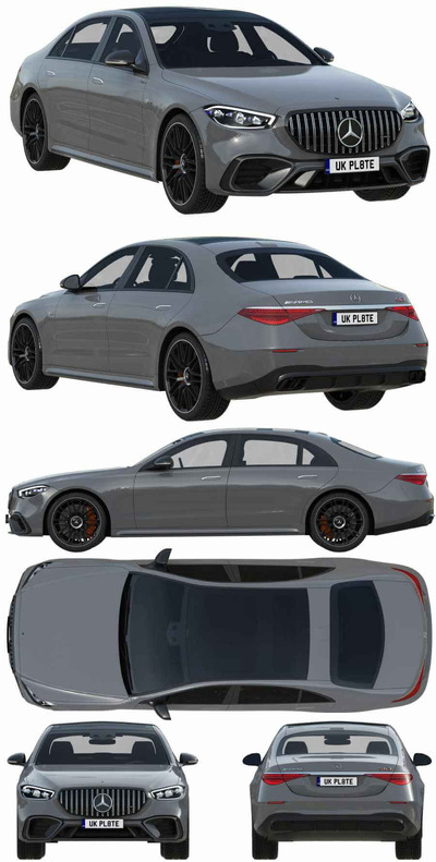 2023奔驰Mercedes-Benz S63 AMG E Performance汽车3D模型（OBJ）