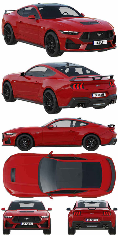 2023福特Ford Mustang GT跑车 汽车3D模型（OBJ）