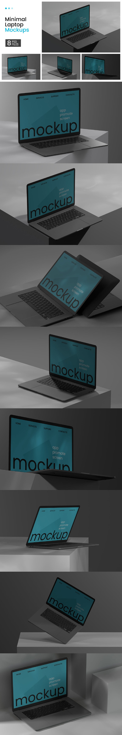 简约 MacBook 笔记本电脑样机 (PSD)