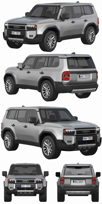 2024丰田Toyota Land Cruiser 250 Prado越野汽车3D模型（OBJ）