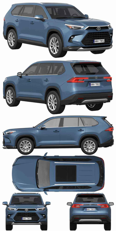 2024丰田Toyota Grand Highlander SUV汽车3D模型（OBJ）