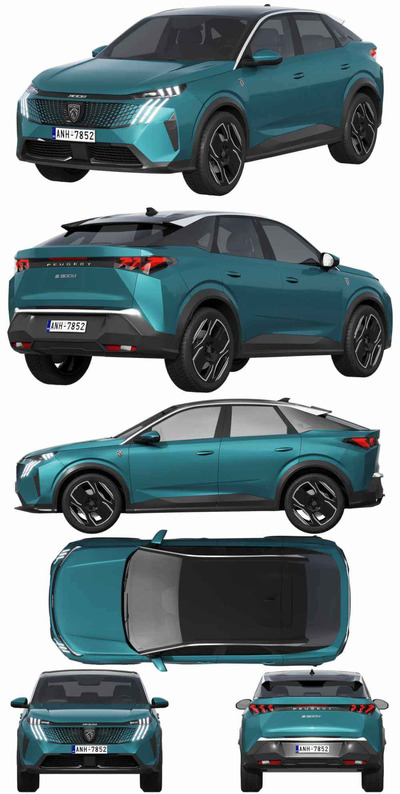 2024款标致Peugeot e-3008汽车3D模型（OBJ）