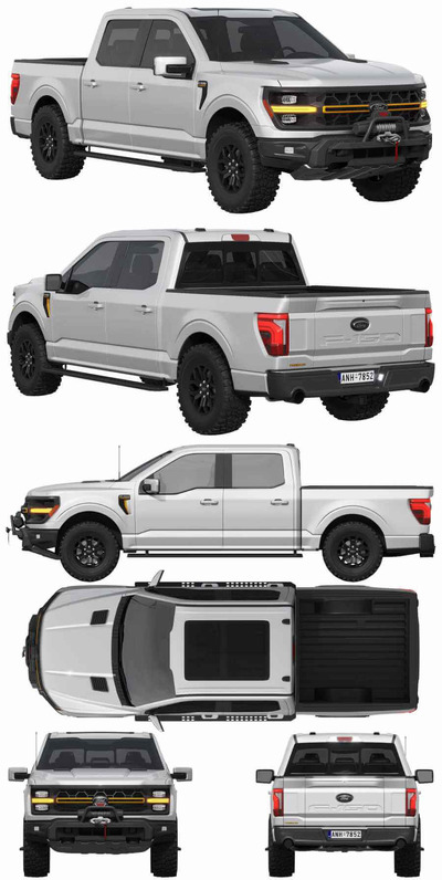 2024款福特Ford F-150 Tremor皮卡车3D模型（OBJ）