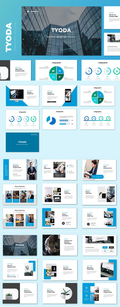极简主义和灵活风格营销 PPT模版 (PPT)