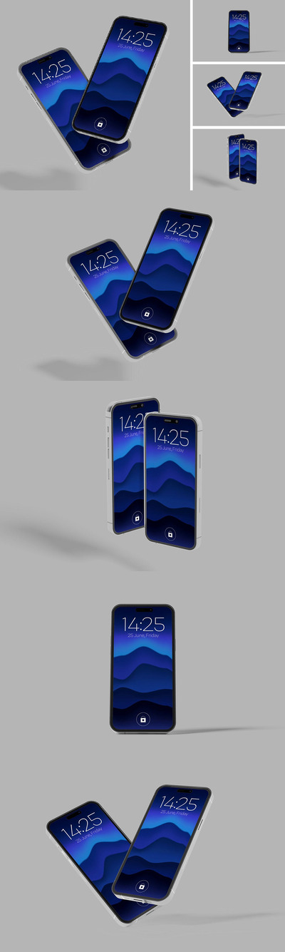 智能手机样机 (PSD,PDF)