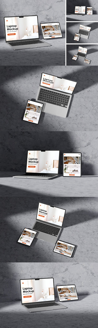 笔记本电脑和平板电脑样机 (PSD,PDF)