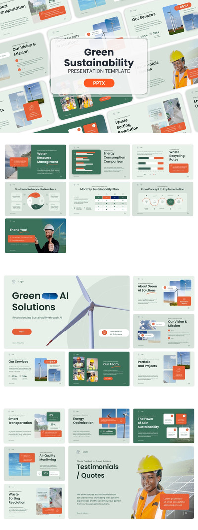 绿色可持续发展 - PPT模版 (PPTX)
