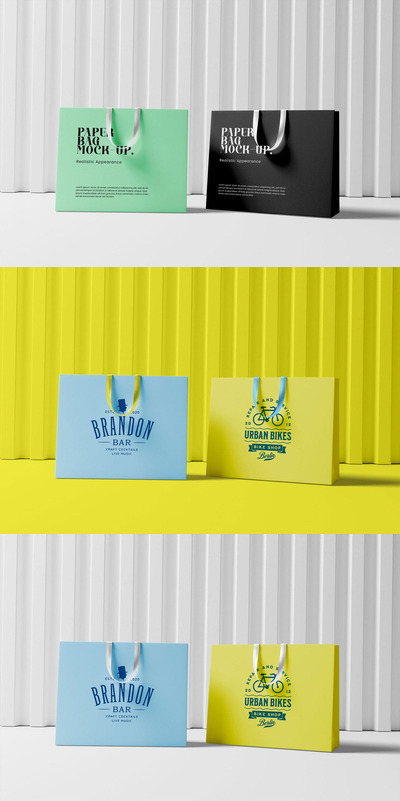 纸手提袋-样机 (PDF,PSD)