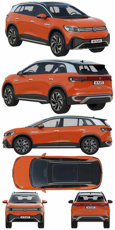2022款大众Volkswagen ID6 CROZZ SUV汽车3D模型（OBJ）