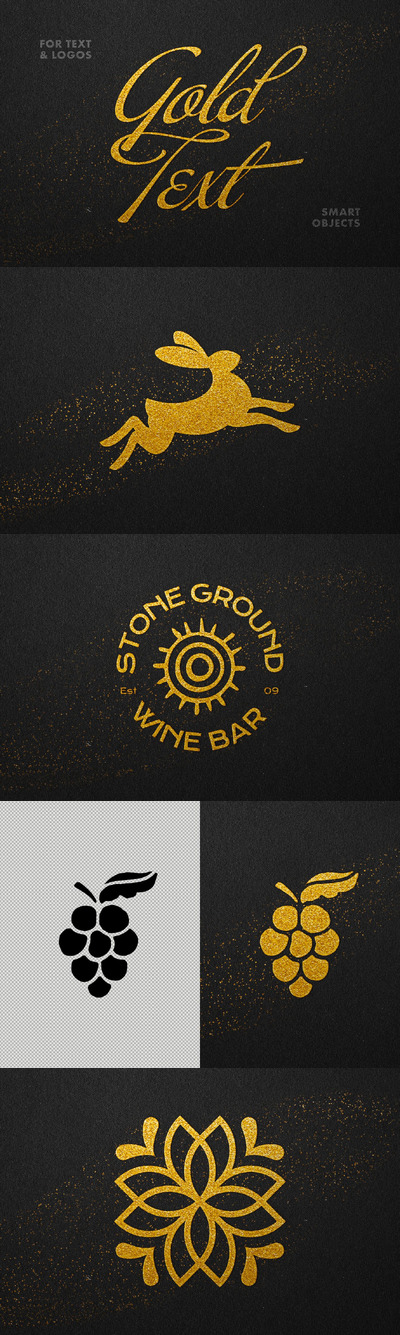 金色耀斑文字和标志效果 (PSD)