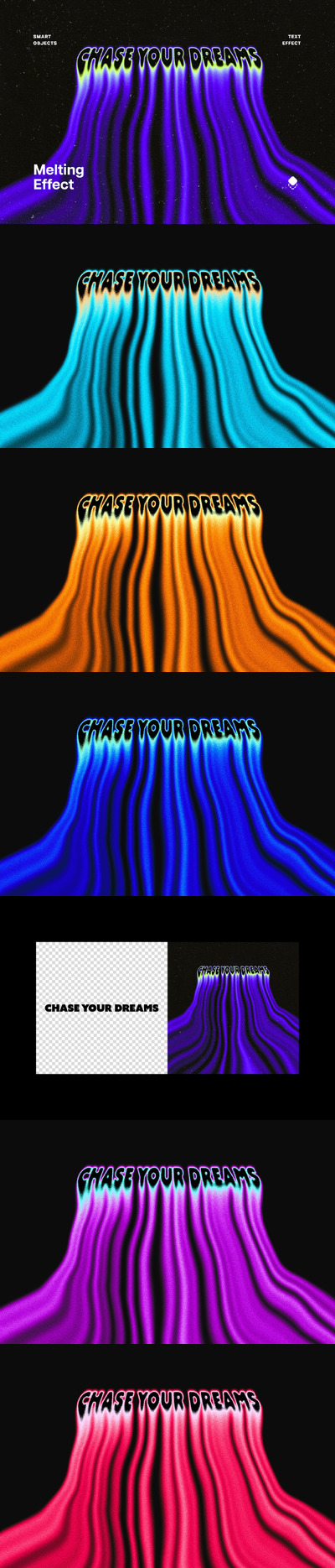 液体融化幻觉文字效果 (PSD)