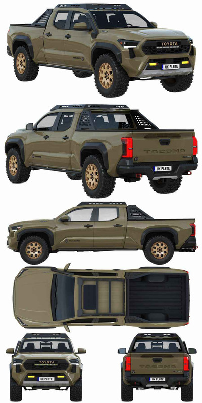 2024款丰田Toyota Tacoma Trailhunter中型皮卡车 汽车3D模型（OBJ）