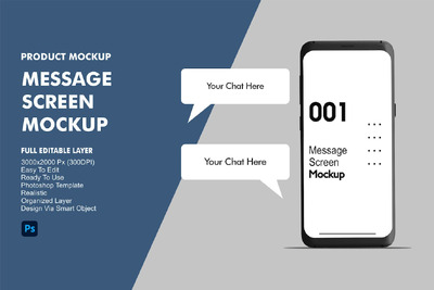 消息屏幕样机 (JPG,PSD)
